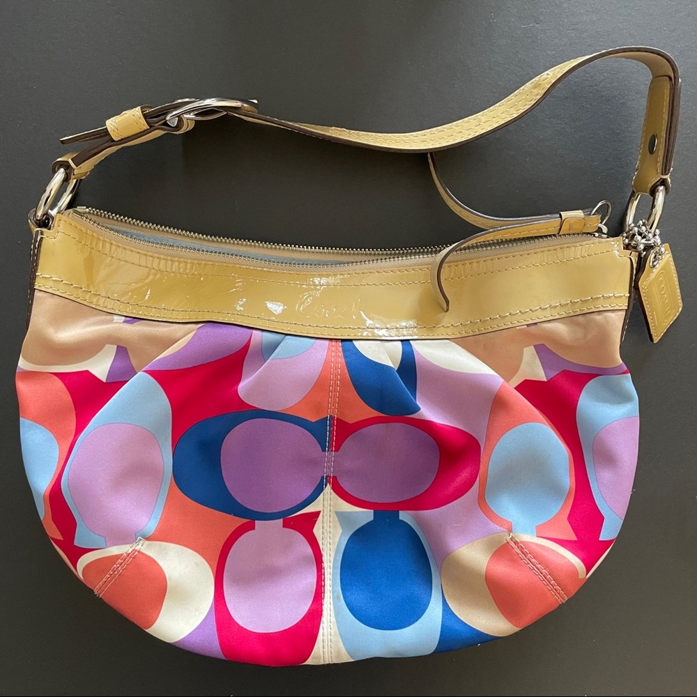 Multicolor colorful Coach hobo sling shoulder bag